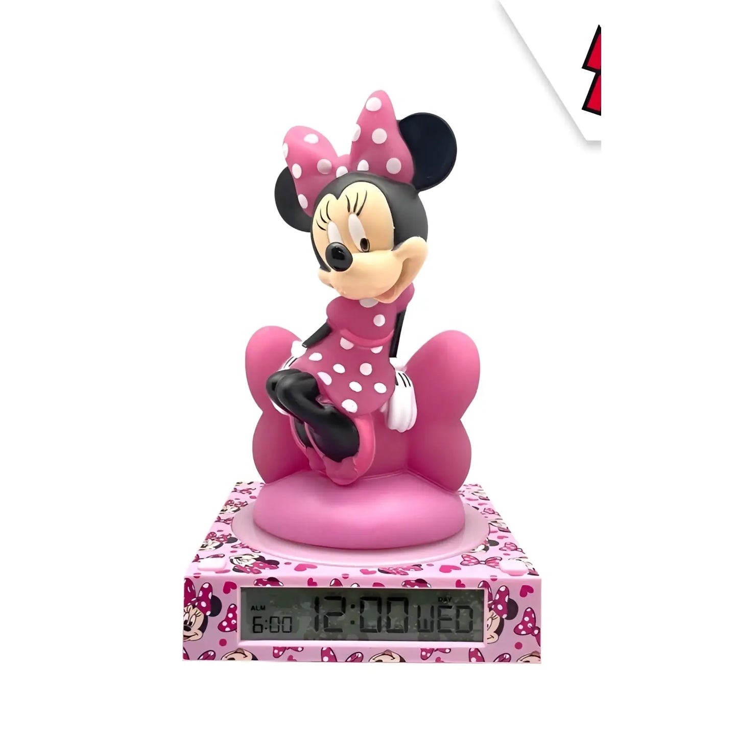 Lámpara infantil 3D con despertador MINNIE MOUSE 25cm