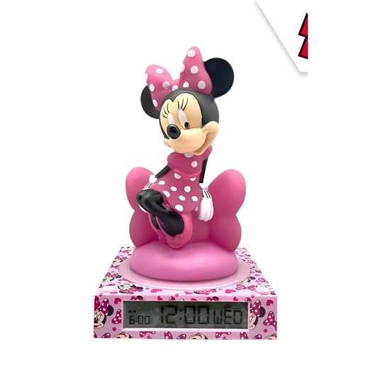 Lámpara infantil 3D con despertador MINNIE MOUSE 25cm