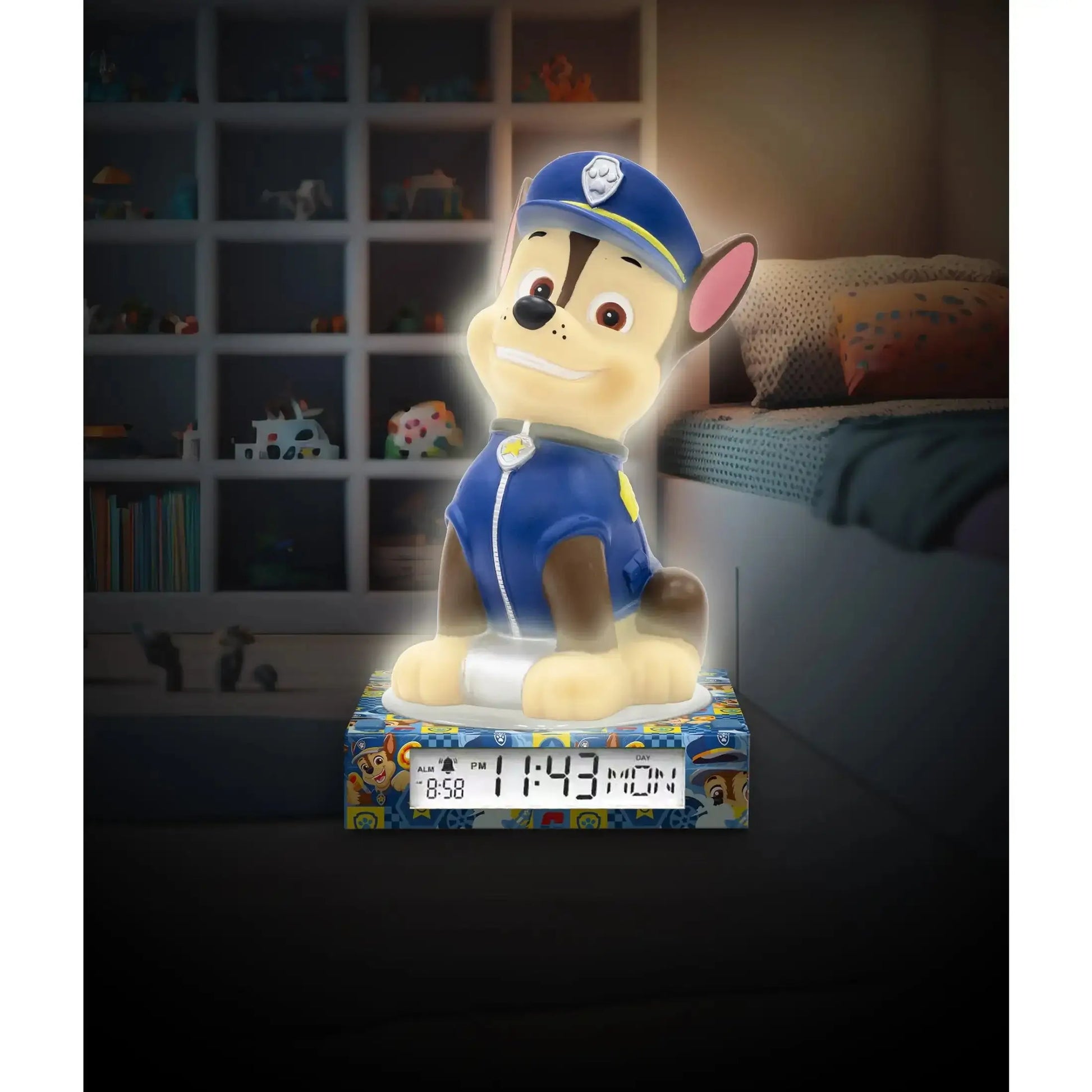 Lámpara infantil 3D con despertador PATRULLA CANINA 25cm