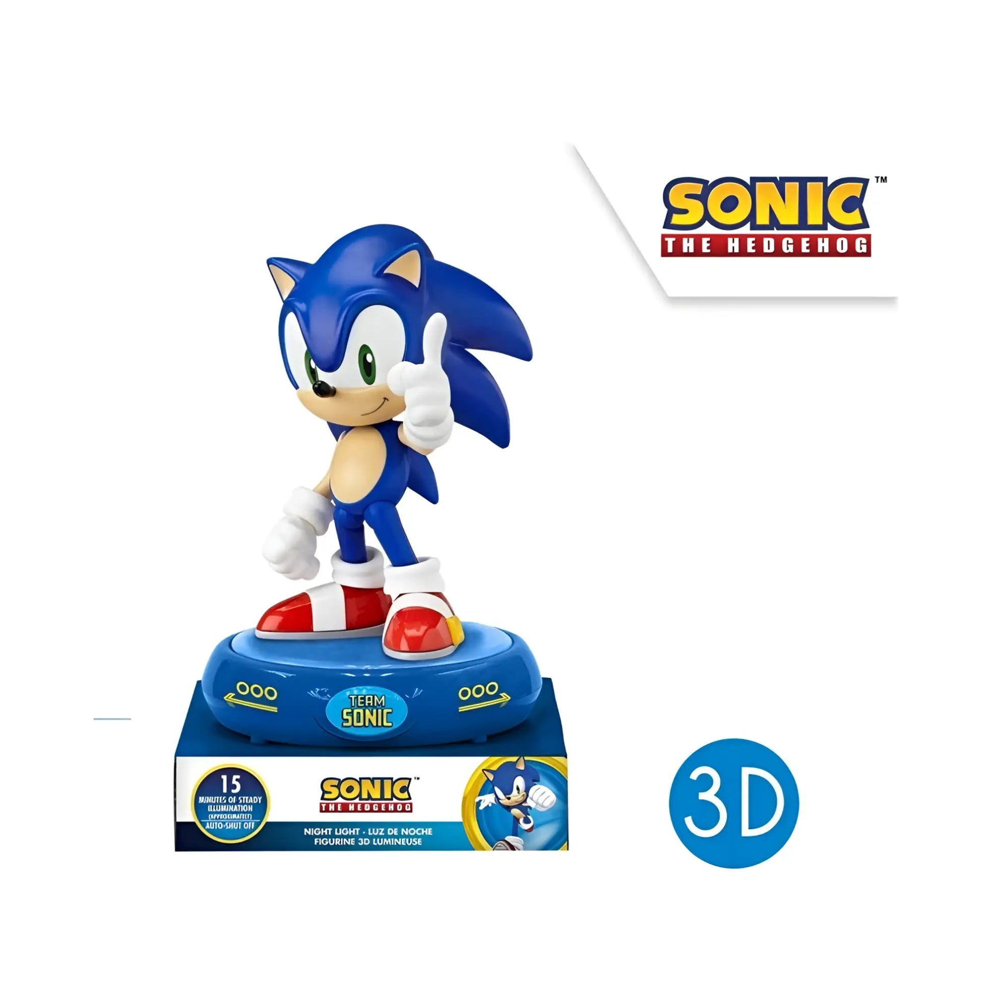Lámpara nocturna infantil 3D SONIC luz de noche