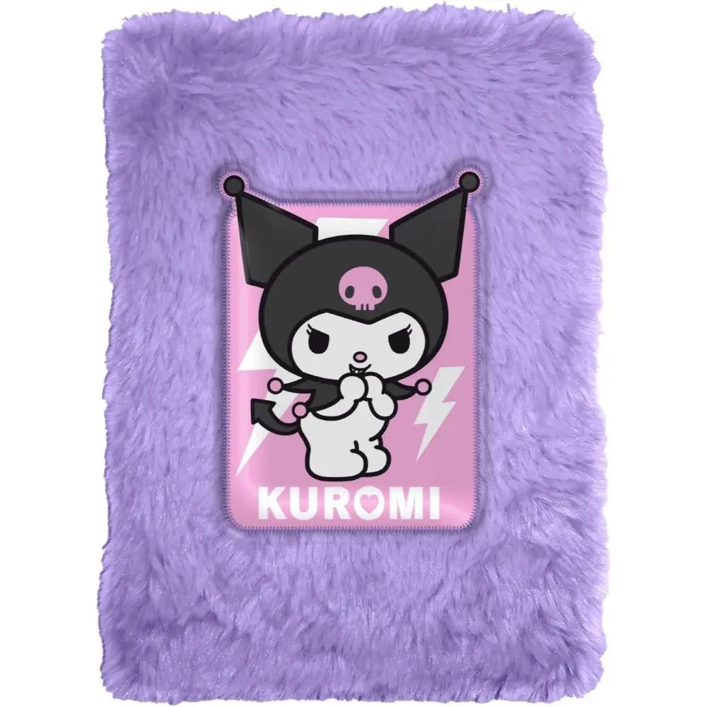 Libreta cuaderno A5 Kuromi Sanrio plush peluche suave - Estuche