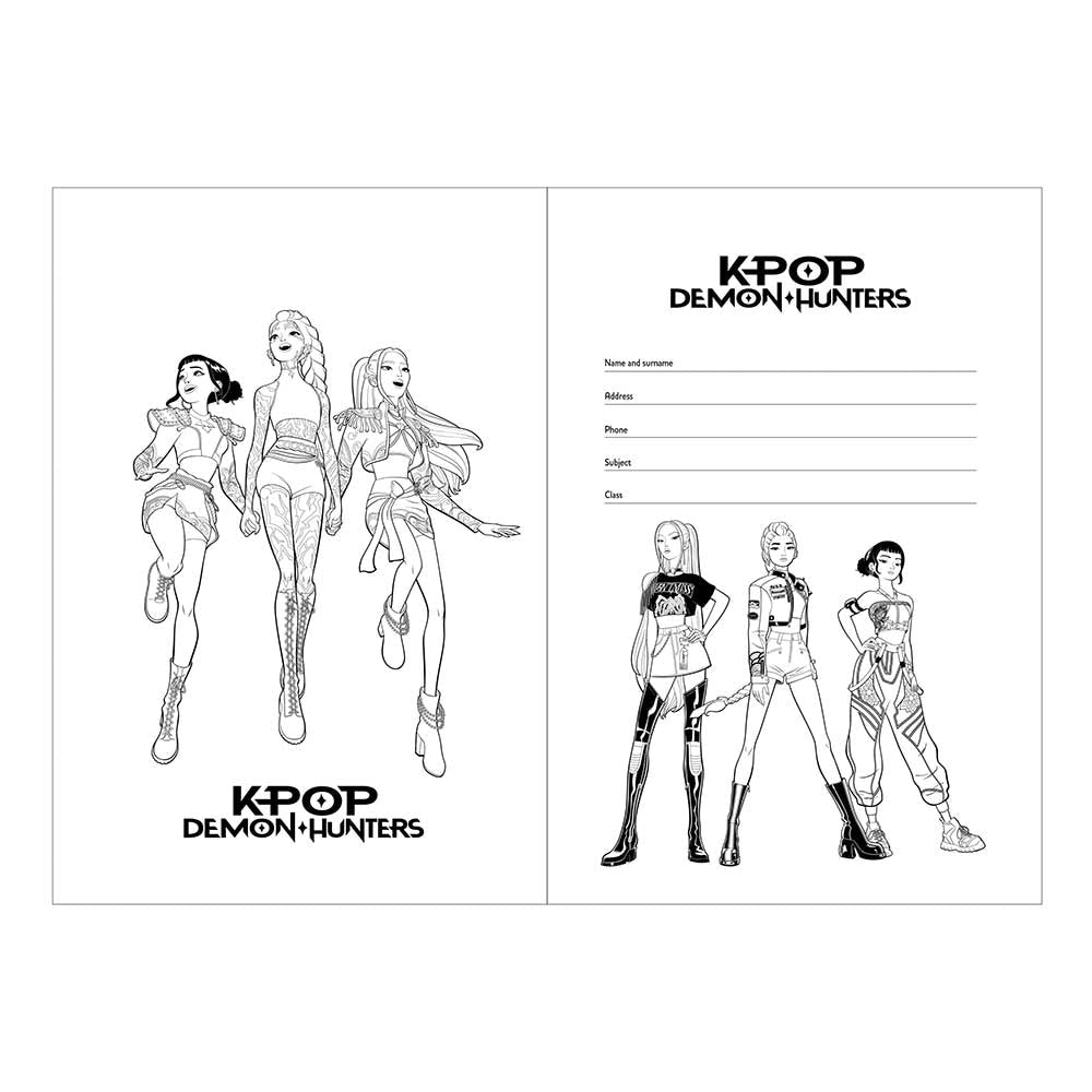 Libreta grapada A4 K-POP Demon Hunters - Huntrix 40 hojas - libreta