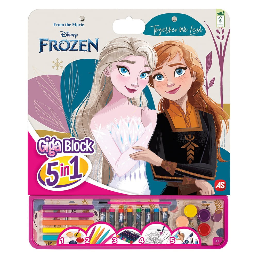 Libro de pegatinas para pintar Giga Block Frozen 5 en 1