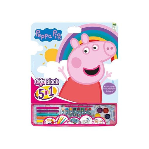 Libro de pegatinas para pintar Giga Block Peppa Pig 5 en 1