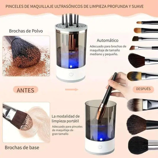 Limpiador de brochas maquillaje eléctrico con USB