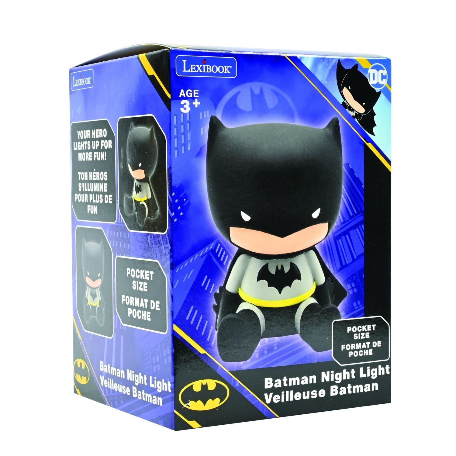 Luz nocturna Batman cambia de color diseño 3D 13cm - Juguete