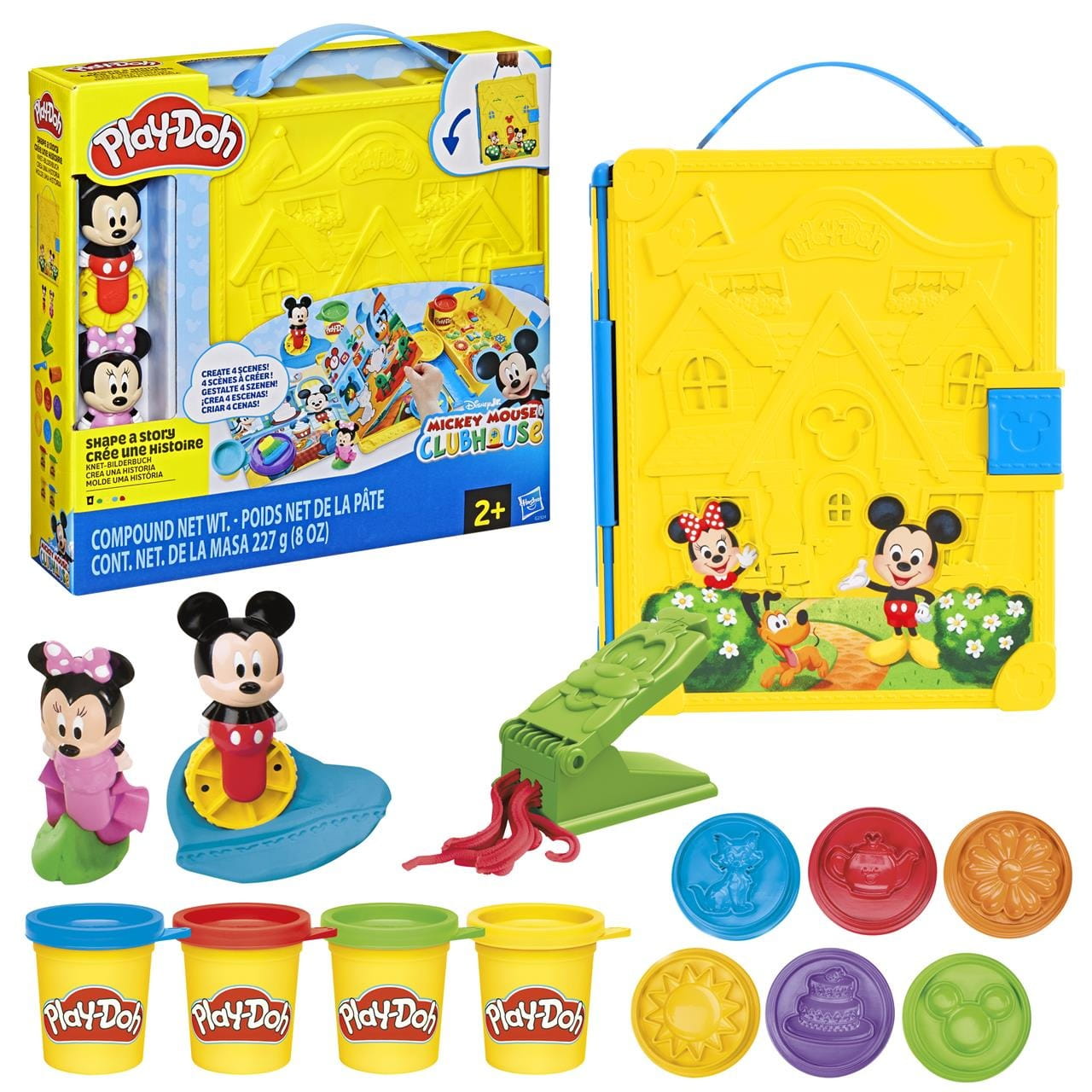 Maletín Play Doh ’Crea una historia Disney Junior’ con accesorios y 4 botes - plastilina