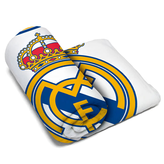 Manta coralina REAL MADRID blanca 150x95CM