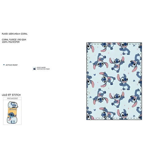 Manta coralina STITCH 100x140cm