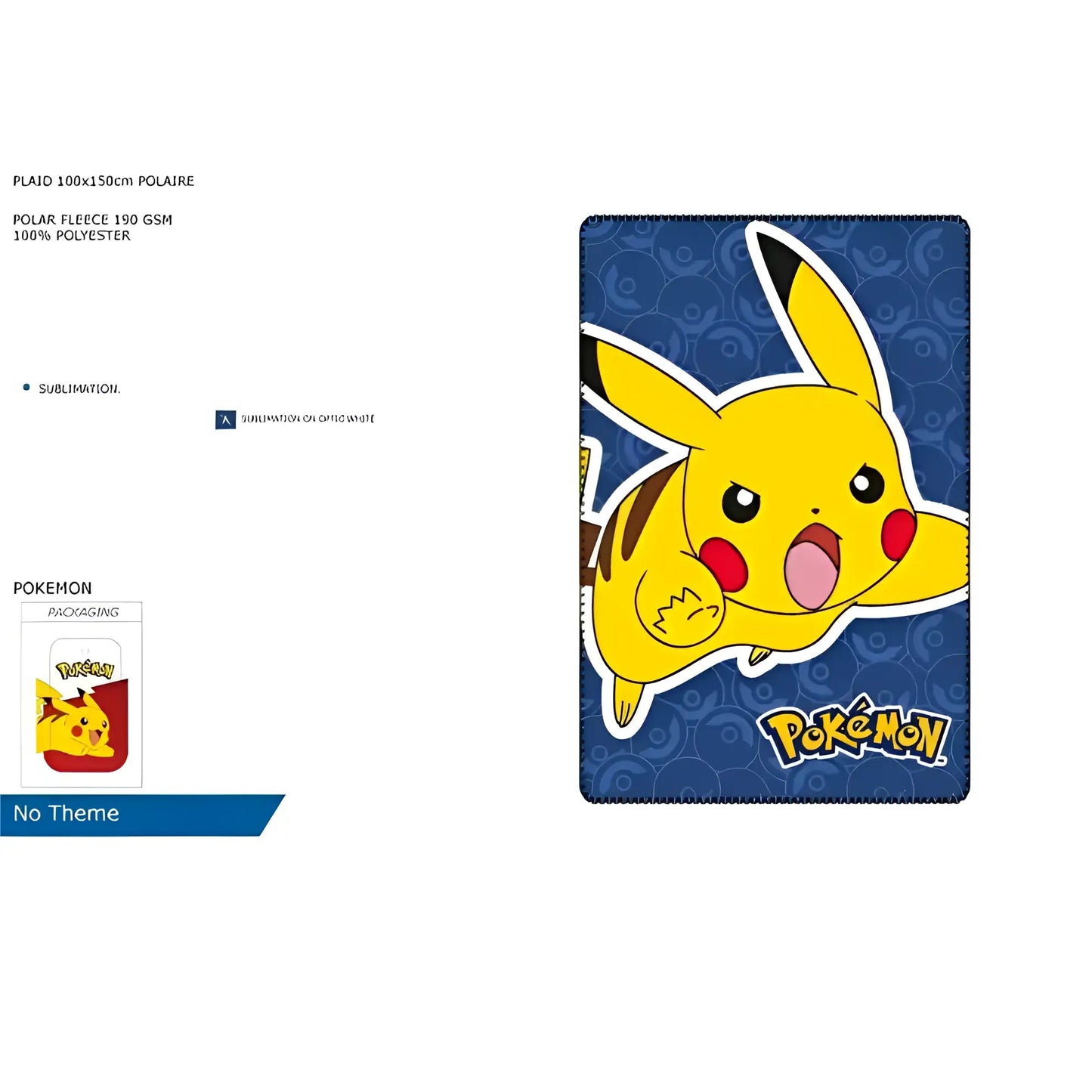 Manta polar POKÉMON 100x150cm