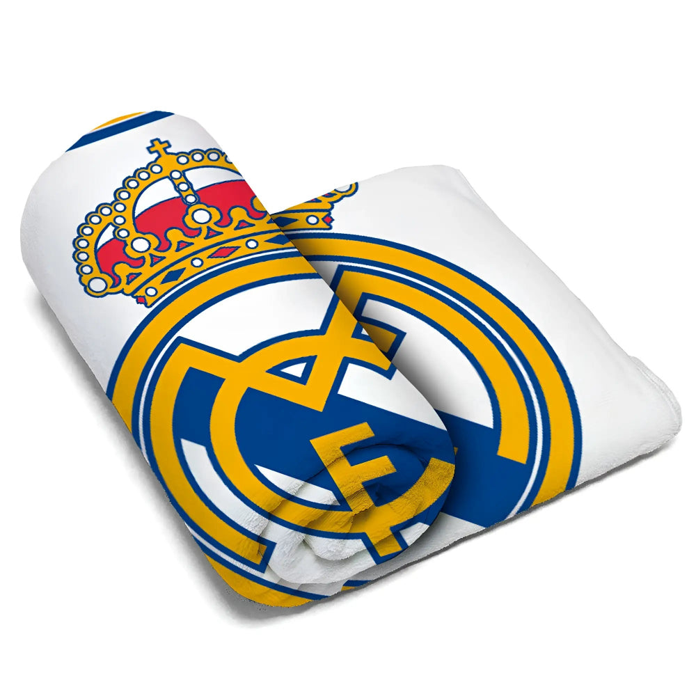 Manta coralina REAL MADRID blanca 150x95CM