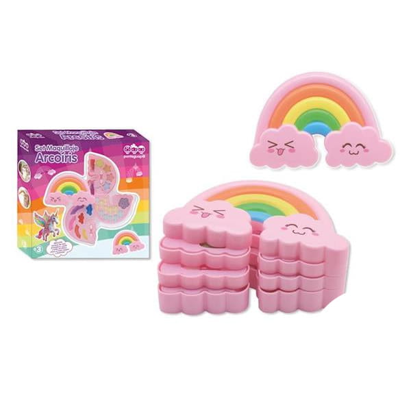 Maquillaje arcoiris de 3 pisos - maletin