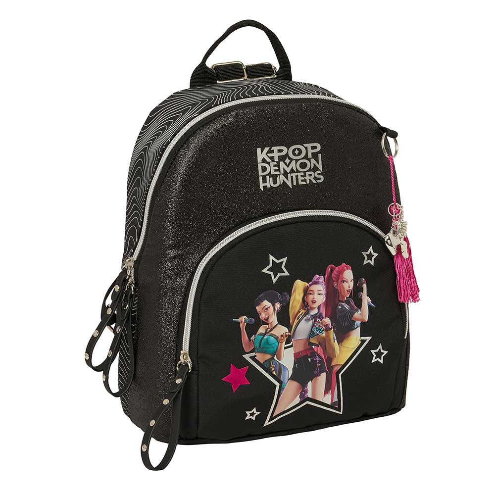 Mini mochila K-POP Demon Hunters - Huntrix ’Energy’ negra 25x13x30cm - Mochila
