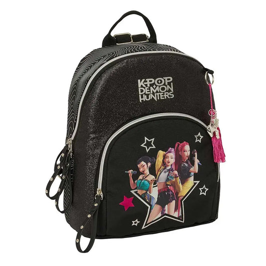 Mini mochila K-POP Demon Hunters - Huntrix ’Energy’ negra 25x13x30cm - Mochila
