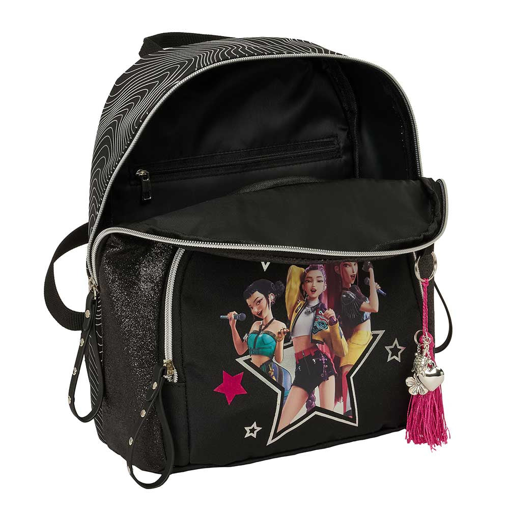 Mini mochila K-POP Demon Hunters - Huntrix ’Energy’ negra 25x13x30cm - Mochila
