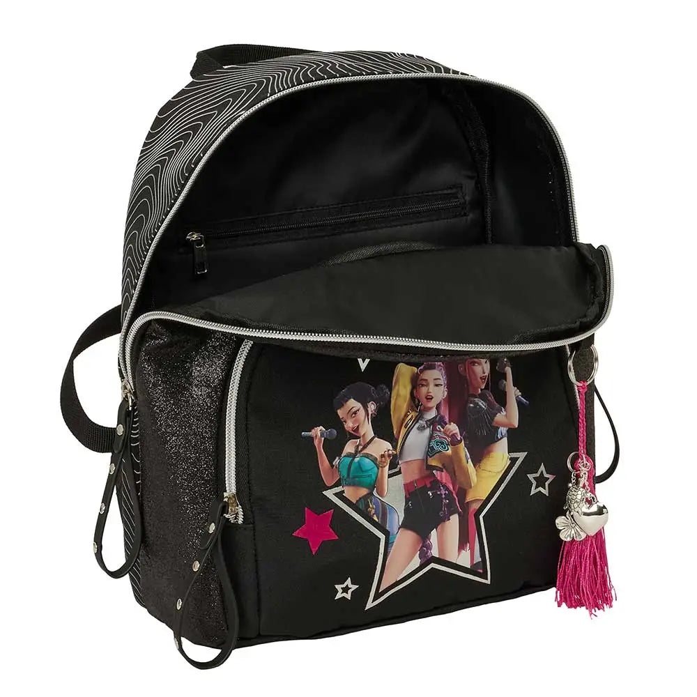 Mini mochila K-POP Demon Hunters - Huntrix ’Energy’ negra 25x13x30cm - Mochila