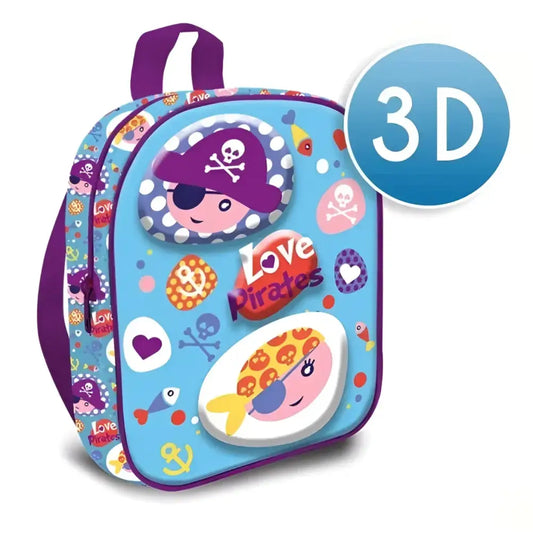 Mochila 3D 24cm Pirates infantil