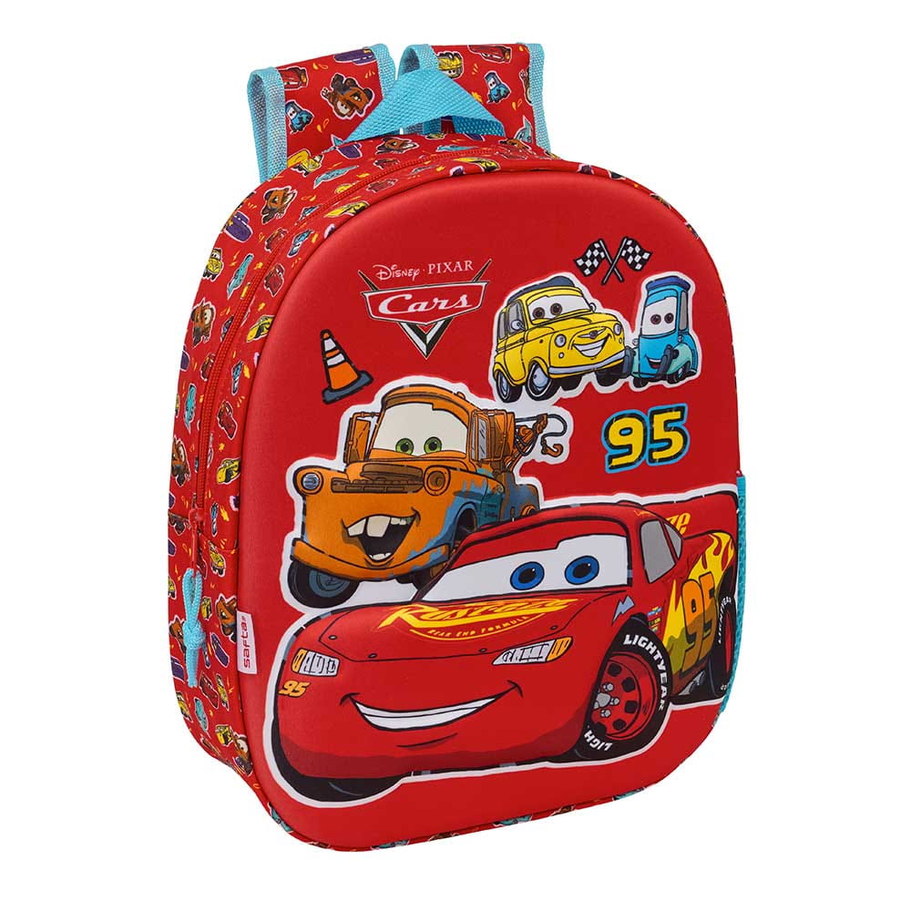 Mochila 3D Cars Rayo McQueen 27x10x33cm
