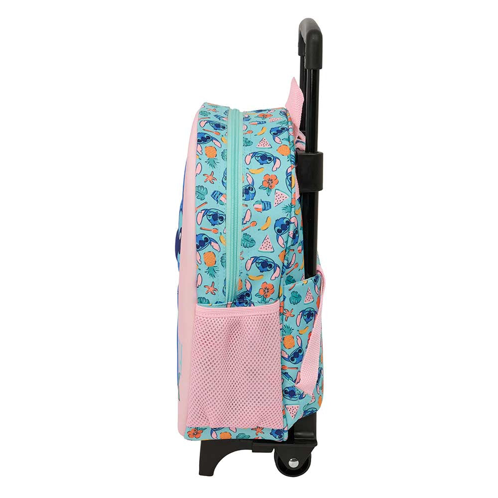 Mochila 3D Stitch color Disney con carro 27x10x33cm