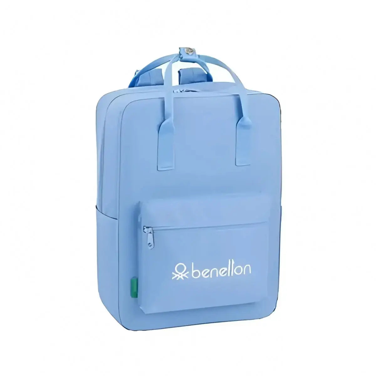 Mochila BENETTON azul claro con asas 27x13x38CM