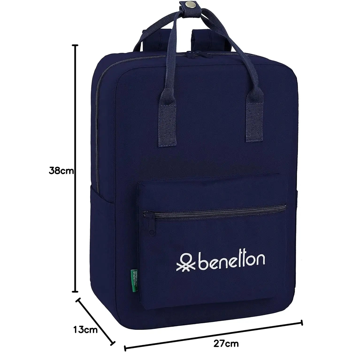 Mochila BENETTON azul navy con asas 27x13x38CM