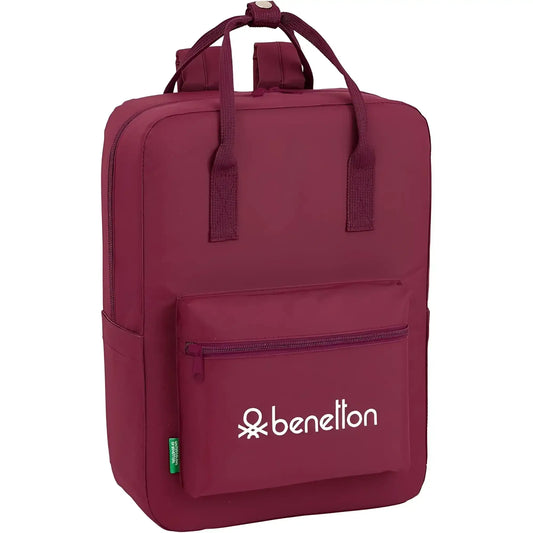 Mochila BENETTON burdeos con asas 27x13x38CM