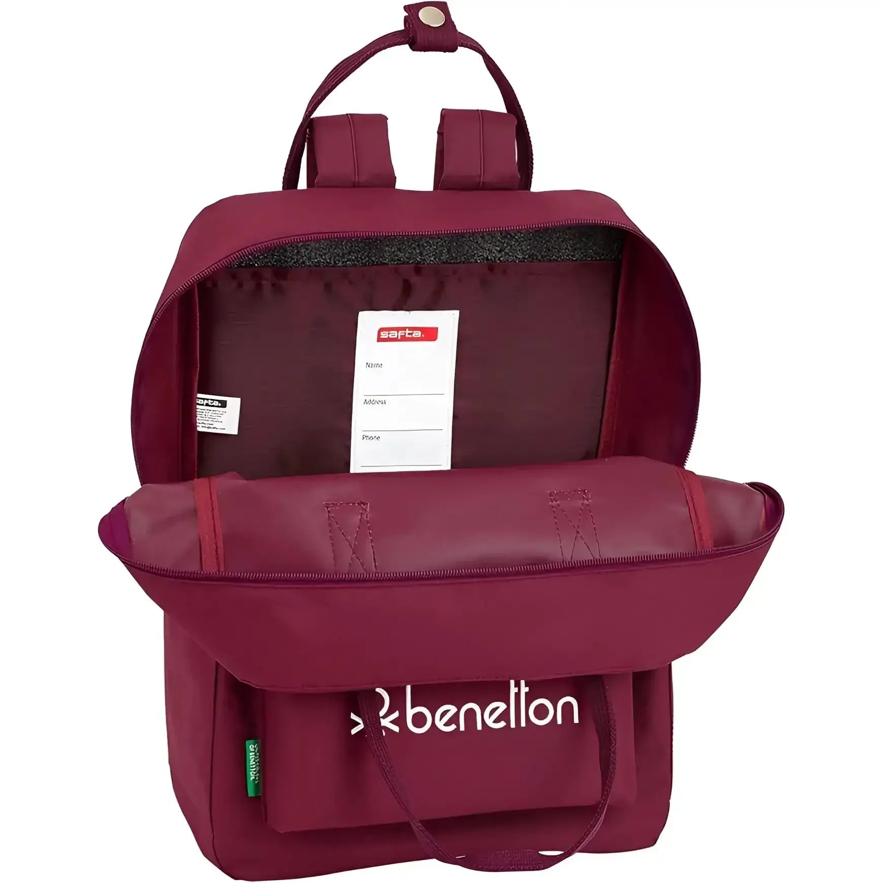 Mochila BENETTON burdeos con asas 27x13x38CM