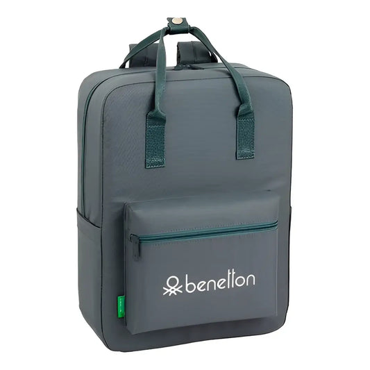Mochila BENETTON gris con asas 27x13x38CM
