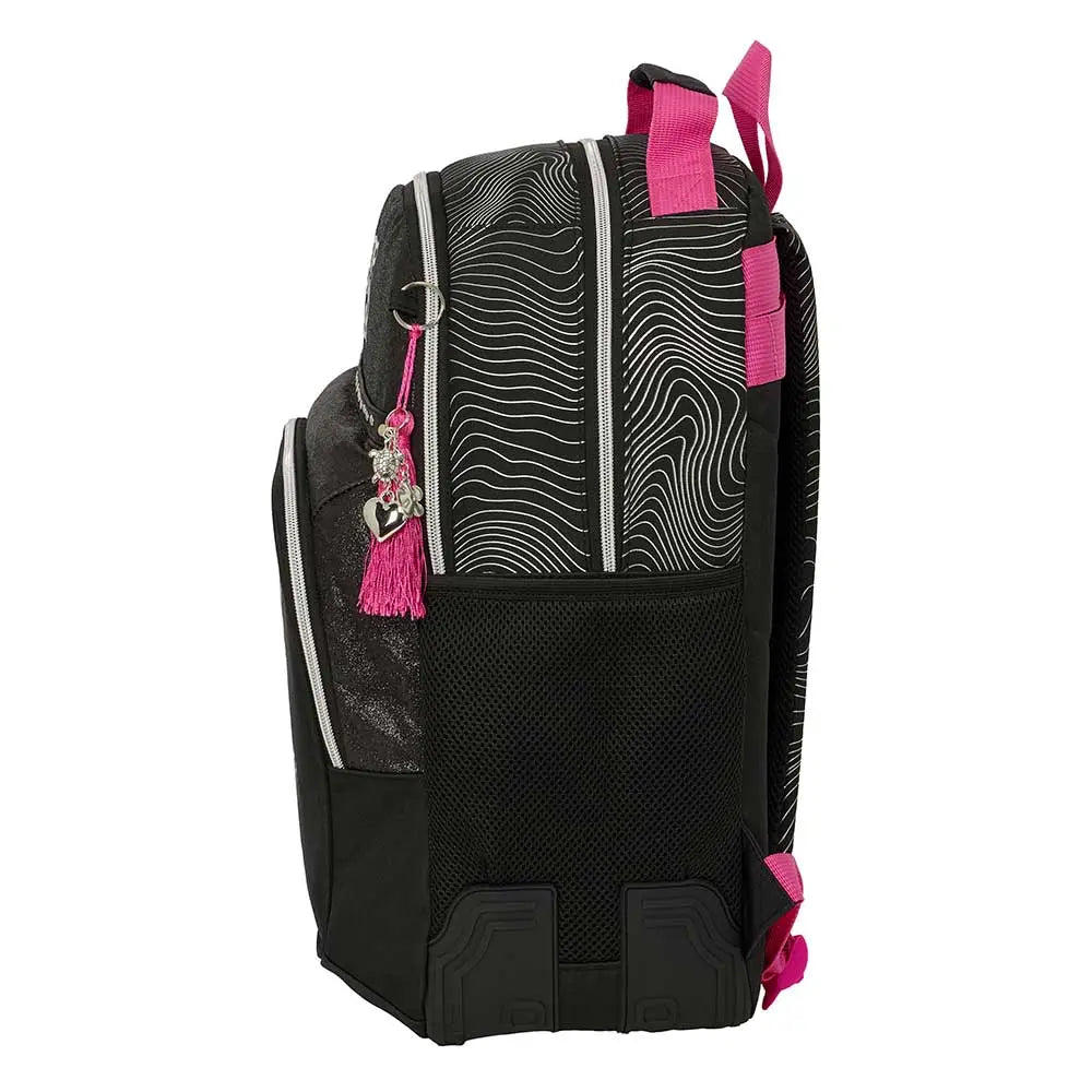 Mochila doble adaptable a carro K-POP Demon Hunters - Huntrix ’Energy’ negra 32x15x42cm