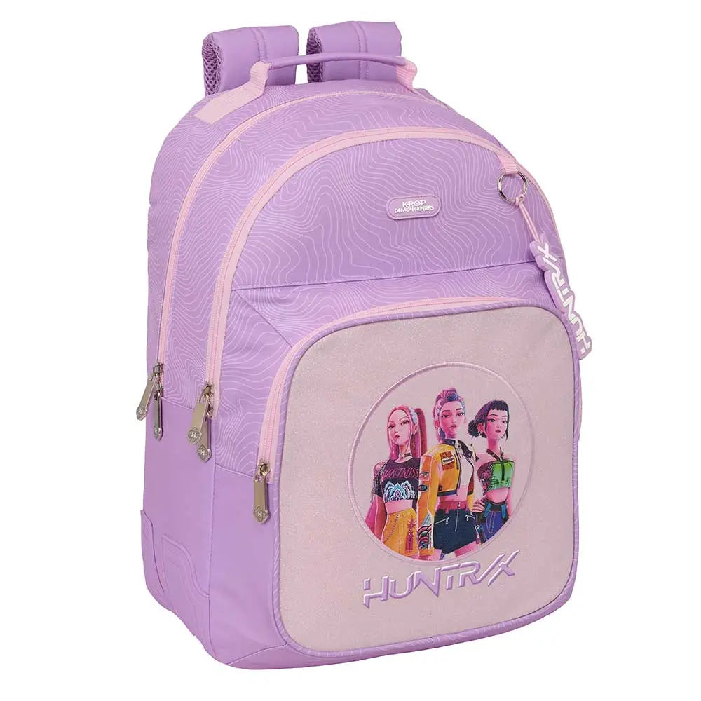 Mochila doble adaptable a carro K-POP Demon Hunters - Huntrix ’Iconic’ lila 32x15x42cm
