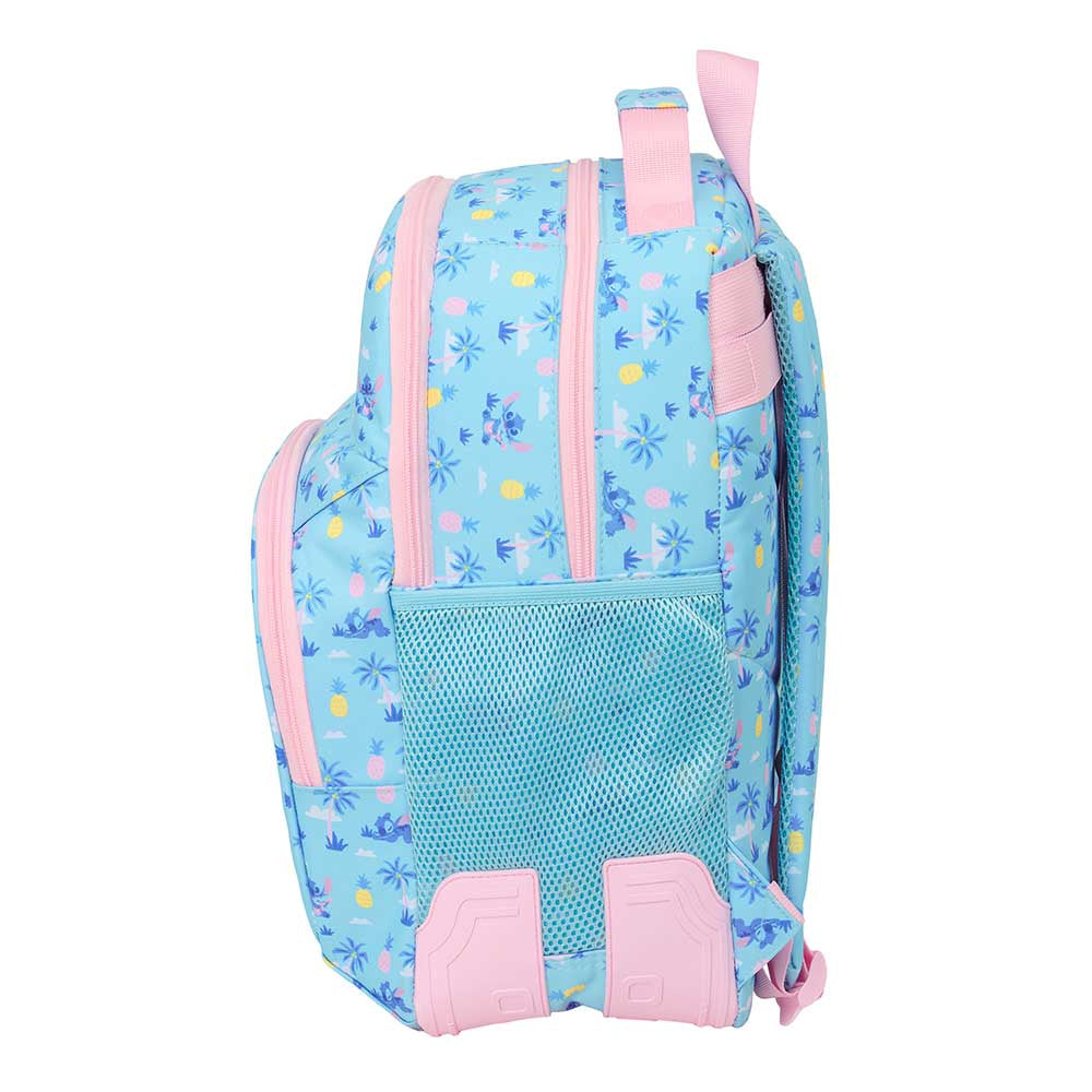 Mochila doble escolar Stitch Disney ’Waves’ adaptable a carro 32x15x42CM