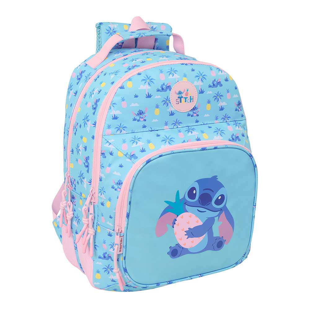 Mochila doble escolar Stitch Disney ’Waves’ adaptable a carro 32x15x42CM