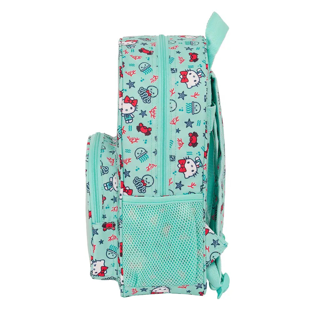 Mochila escolar infantil HELLO KITTY Sea lovers adaptable a carro 26x11x34cm