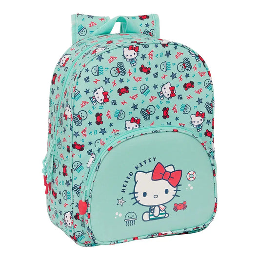 Mochila escolar infantil HELLO KITTY Sea lovers adaptable a carro 26x11x34cm