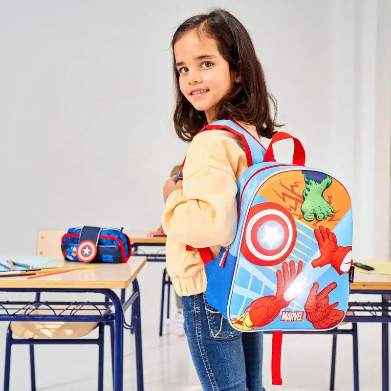 Mochila Escolar Infantil Marvel 3D para Niños – Resistente Cómoda y Diseño Llamativo Perfecta Colegio Uso Diario