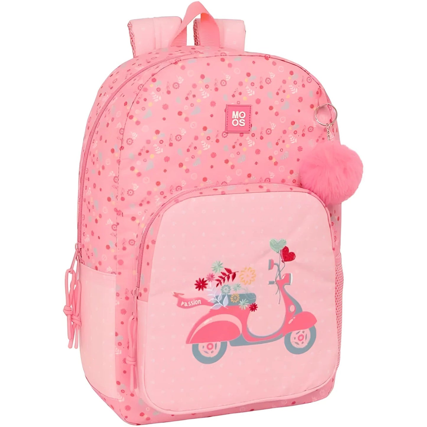 Mochila escolar MOOS PASION 29x44x12cm adaptable a carro