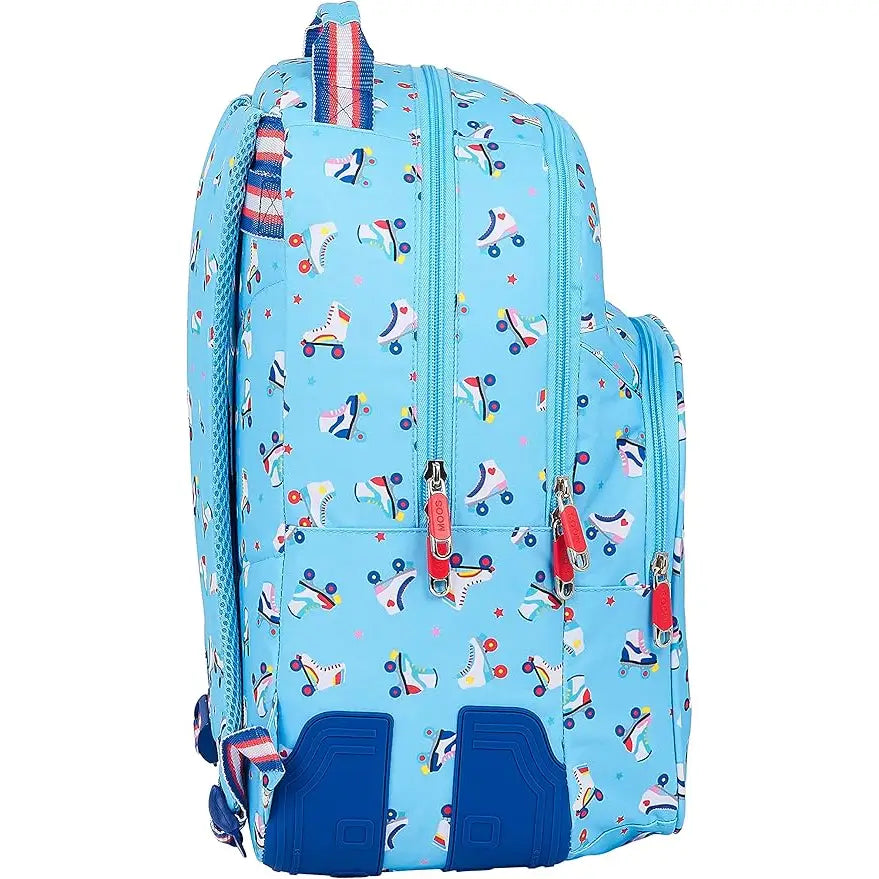 Mochila escolar Safta Moos Roller azul resistente y ligera 32x15x42cm