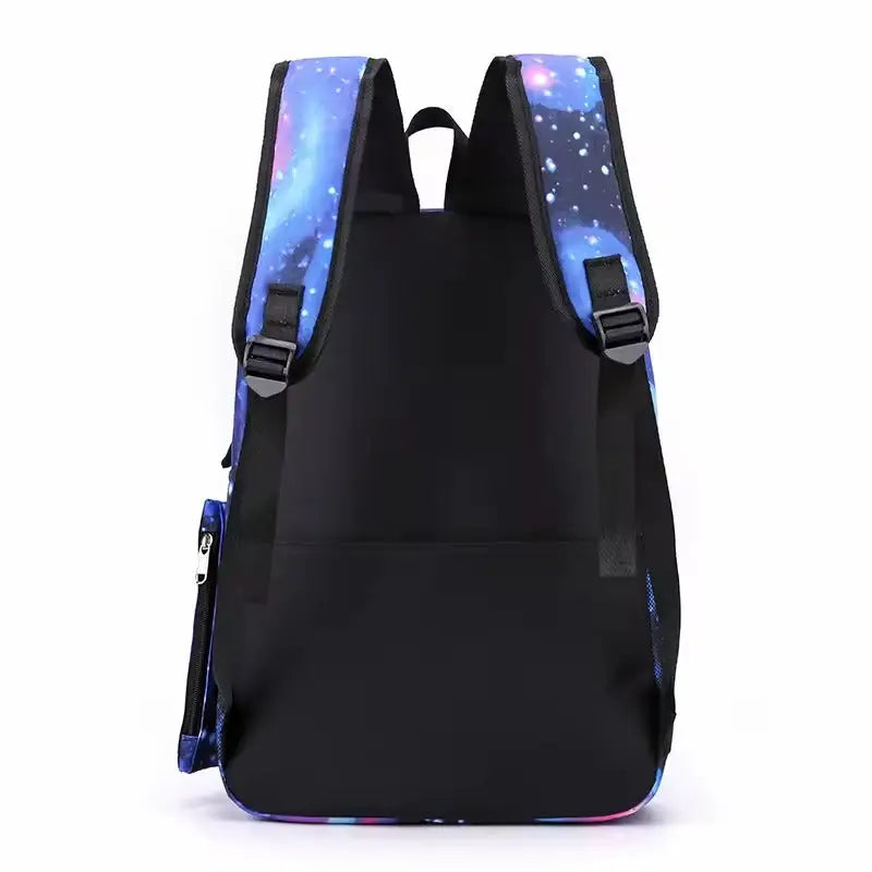 Mochila Escolar Stitch Set 3 Piezas para Niños y Adolescentes—Set de Estuche Bandolera Diseño Dibujos Animados Moda