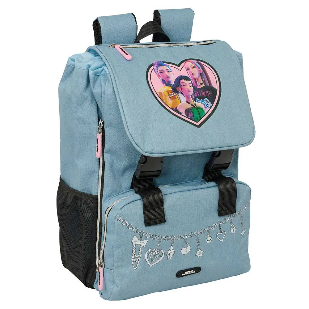 Mochila extensible K-POP Demon Hunters - Huntrix azul 28,5x15x41cm