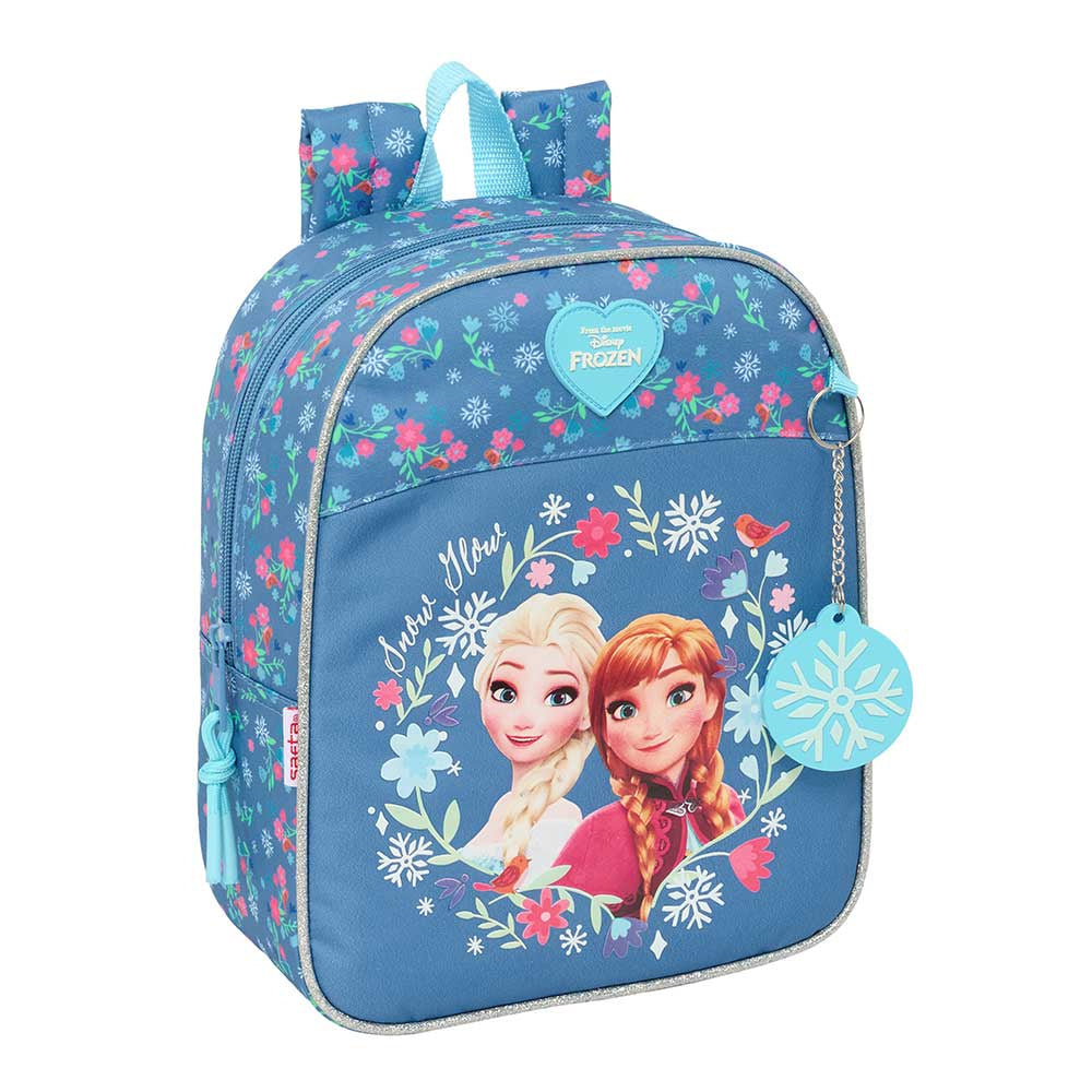 Mochila guardería Frozen Anna y Elsa Disney 22x10x27cm adaptable a carro