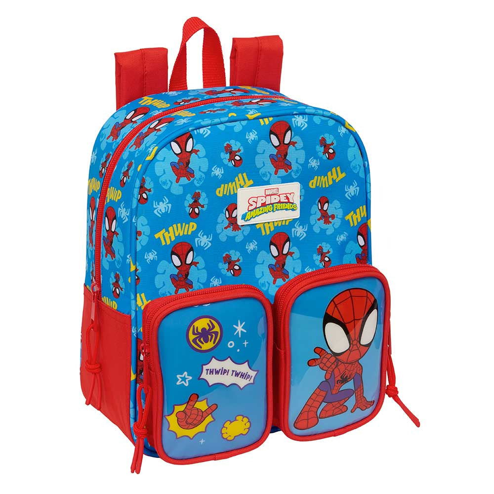 Mochila infantil con bolsillo adaptable a carro Spidey Marvel Spiderman 22x10x27cm
