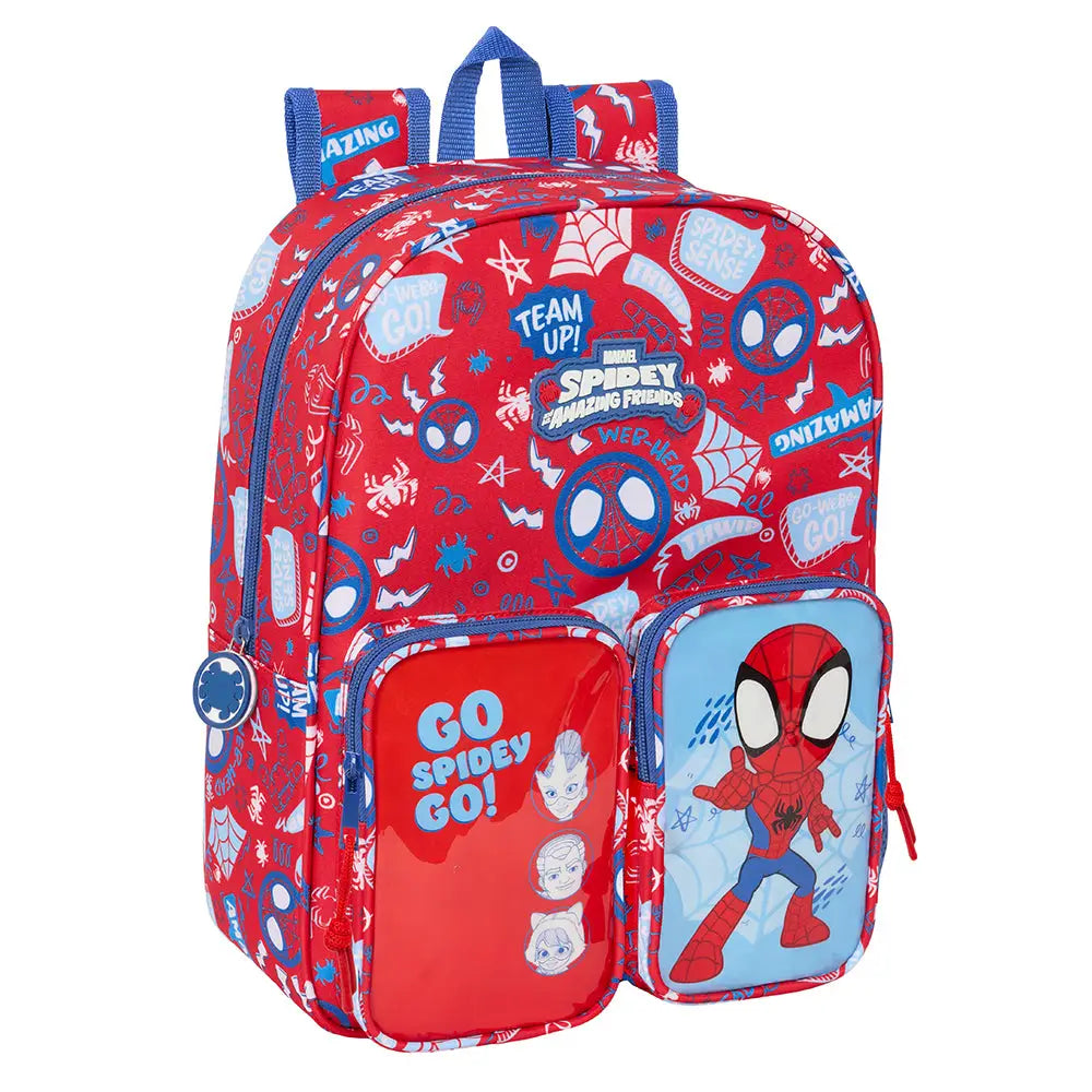 Mochila infantil con bolsillo adaptable a carro SPIDEY spiderman 26x11x34cm