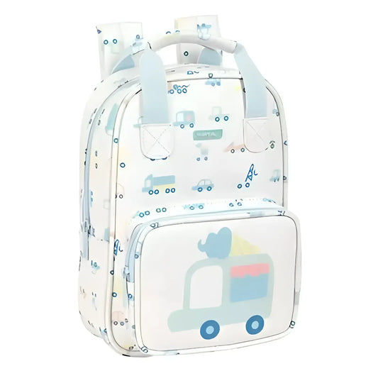 Mochila infantil coches con asas y adaptable a carro 28x20x8CM