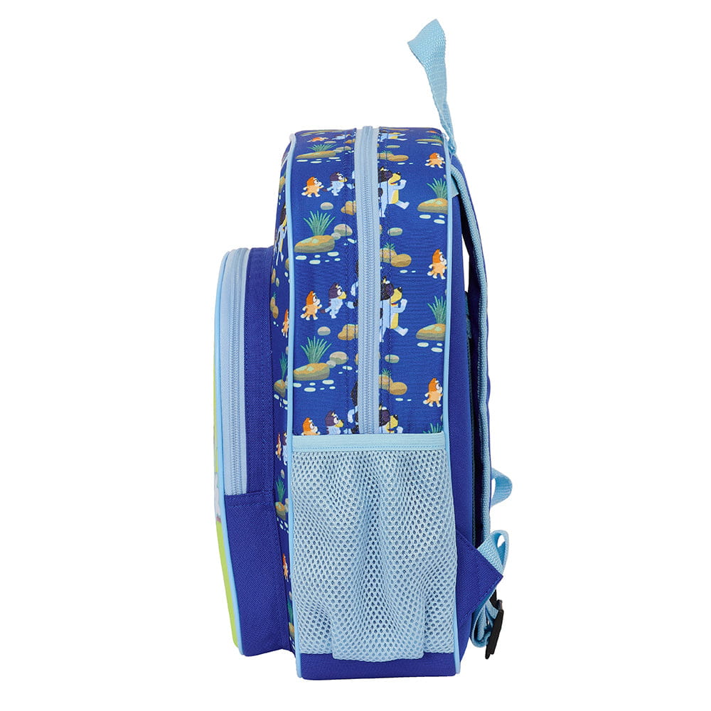 Mochila infantil escolar BLUEY 28x10x34cm con bolsillo delantero