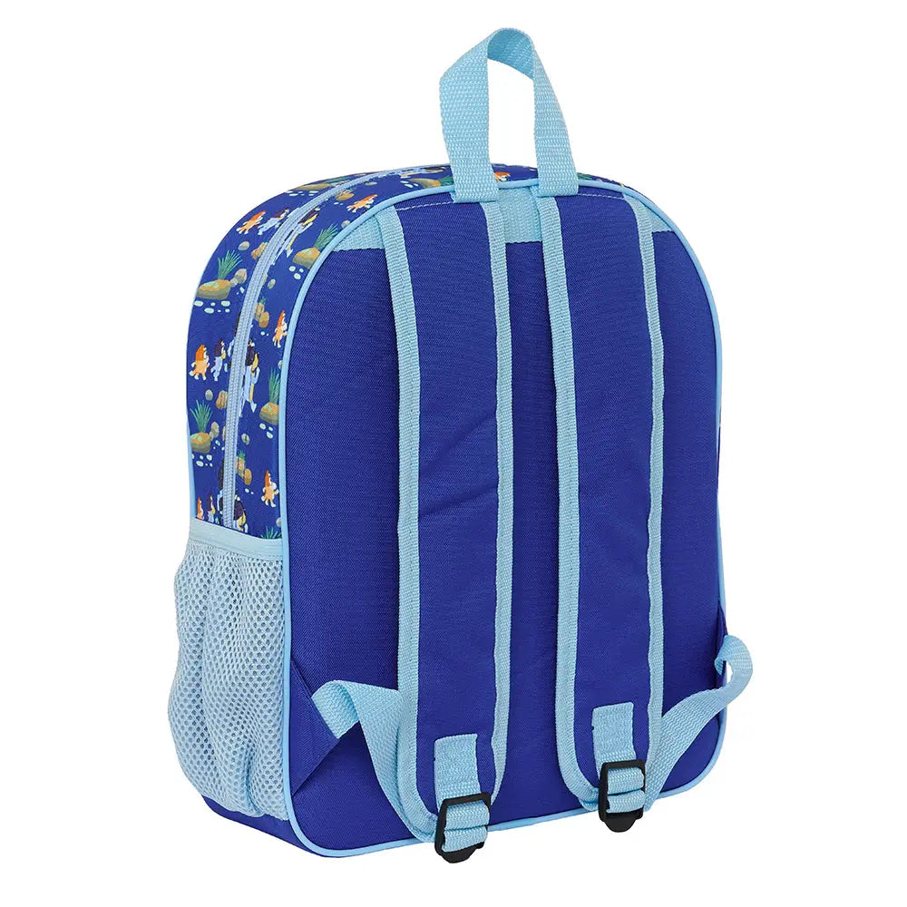 Mochila infantil escolar BLUEY 28x10x34cm con bolsillo delantero