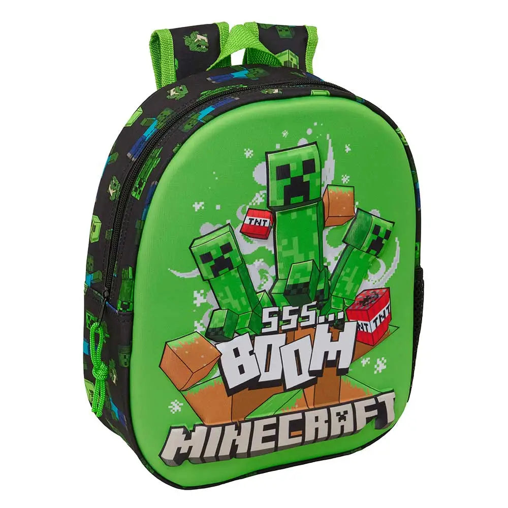 Mochila infantil escolar Minecraft Boom 3D 27x10x33cm