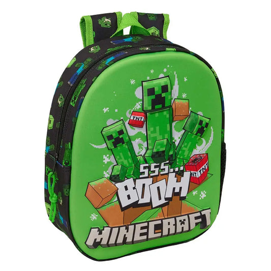 Mochila infantil escolar Minecraft Boom 3D 27x10x33cm