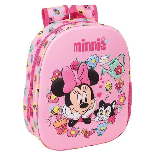 Mochila infantil escolar Minnie Mouse Disney 3D 27x10x33cm