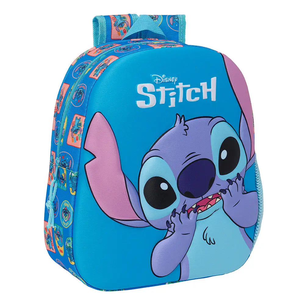 Mochila infantil escolar STITCH 3D 27x10x33cm