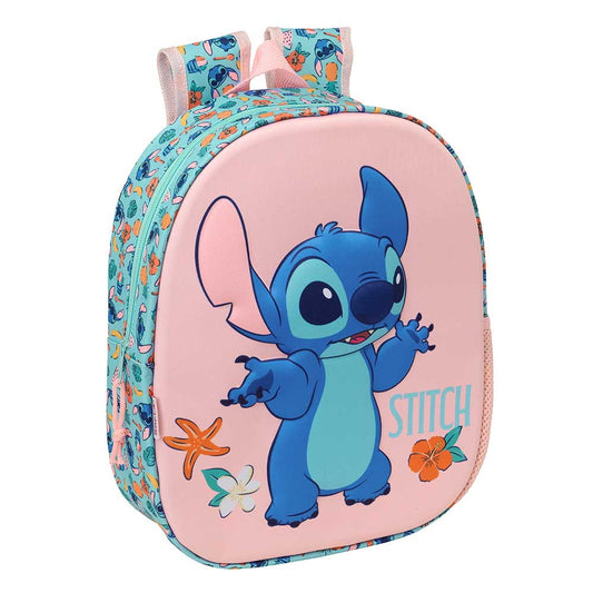 Mochila infantil escolar Stitch color 3D 27x10x33cm